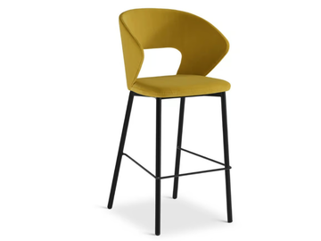 FARD 668 - High upholstered velvet stool with back by Origins 1971 - view 2